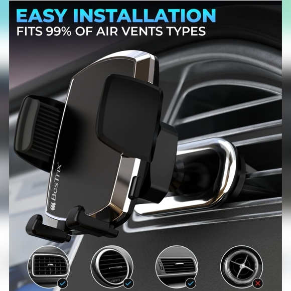 Bestrix Air Vent Phone Holder for Car – 360 Rotation, One-Hand Operation - Picture 7 of 10